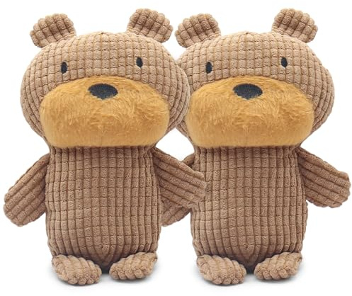 Vyranut Giocattoli per Cani 2 Pezzi – Peluche Morbido in Tessuto Corde, Orsetto Resistente per Masticare e Giocare, Giocattolo Interattivo e Anti-Stress per Cani di Piccola e Media Taglia