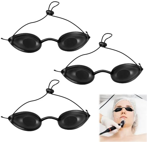 ASISUN Lot de 3 Lunettes de Solarium,Noir Lunettes de Protection pour Bronzage et Soins Esthétiques,Lunettes de Protection Infrarouge et Anti-UV,Idéales pour Cliniques de Beauté et Usage Domestique