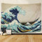 Dremisland Tapiz de pared Gran Ola Kanagawa Colgar en la Pared Tapicería Mandala indio Bohemio Tela Decoración para Sala Estar Dormitorio(Ola, L / 148 X 200 cm)