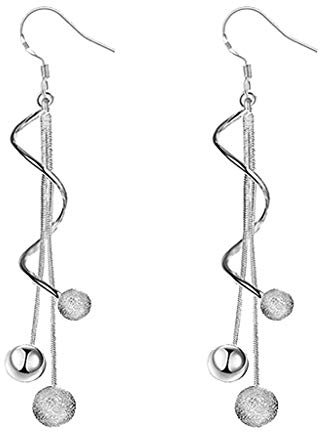 Mypace 925 Silber Gold Set Creolen hängende Ohrringe Für Damen Mode Einfache Stil Lange Anhänger Galvani Perlen Ohrringe Schmuck