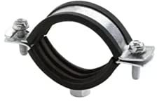 Rohrschelle seitlich einschwenkbar M8 Gewinde mit Schallschutzeinlage galvanisch verzinkt Schlauchschelle Schraubrohrschelle Gelenkrohrschelle Stockschraube (25, 38-43 mm 1 1/4)