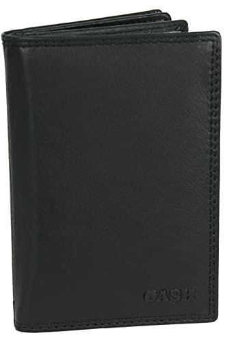 CA$H - Herren Ausweishülle - Echt-Leder Etui - Brieftasche - Schwarz