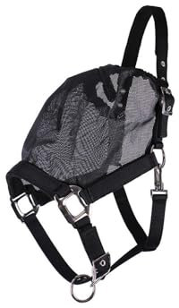 netproshop Kombination grimma med fast flugmask utan öron svart ponny/kob/full, storlek: shetty, färg: svart