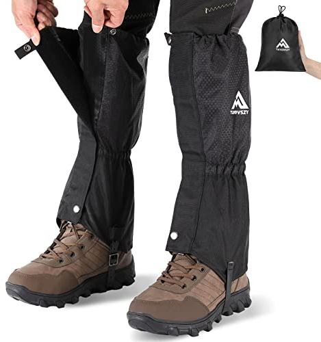 TAYOVSZY Leg Gaiters- Waterproof Shoe Gaiters for Men and Women (Black)