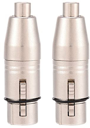 Conector XLR a RCA, Adaptador XLR Hembra a Hembra, 2 Piezas Conector XLR Hembra de 3 Pines a Adaptador de Conector de Micrófono de Audio Hembra