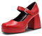 DREAM PAIRS Damen Mary Janes Pumps mit Blockabsatz, Plateau, Kleider, Brautschuhe Party,Size 37,Rot-Pu,SDPU2331W
