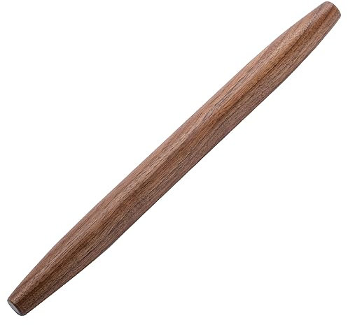 Muso Wood Mattarello – Mattarello francese per cottura – Mattarello in legno di noce Rolling Pin per fondente, pizza, crosta di torta (40 cm – noce)