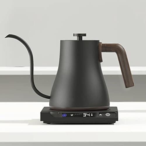 Kaffe Elektrisk Vattenkokare Svanhals Elektrisk Te Vattenkokare Vattenkokare Samovar Temperaturkontroll Kaffekanna Hushållstekanna (Färg: Svart, Storlek: En storlek) (Svart One Siz