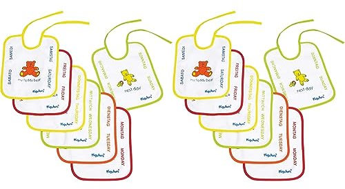 Playshoes Unisex Baby 7-Tage Binde-Lätzchen 507170, 900 - mehrfarbig, 1 Stück (2er Pack)