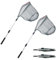 SUNOYA Teleskop-Kescher: 2er Set Aluminium Dreieck Netz, Faltbares Angelkescher, Kompakt Unterfangskescher, Für Kajakangeln, Flussangeln, Bootsangeln (130cm/Weiß)