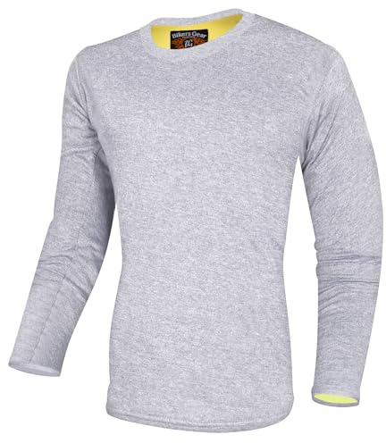 Bikers Gear motorcykelskjorta Kevlar – skyddande motorcykelskjorta pansrad skjorta tung GSM Dupont Kevlar Aramid med skyddande CE motorcykel rustning, Grå, XXL