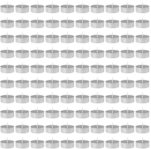 100 piezas de aluminio - Vasos vacíos con 100 mechas, portavelas estándar para velas tealight de bricolaje, ideales para la fabricación de velas