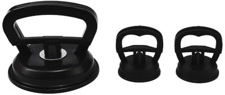JSCARLIFE Lot de 3 outils professionnels de débosselage à ventouse robuste avec grands et petits extracteurs de bosses pour carrosserie, verre, scre (noir)