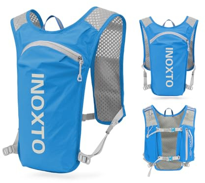 INOXTO Laufrucksack, 5 Liter, leichter Trinkbeutel für Outdoor-Wandern, Langlauf, Marathon, Radfahren, Wettkampf, Bergsteigen, Wassertasche, Rucksack für Herren (Königsblau)