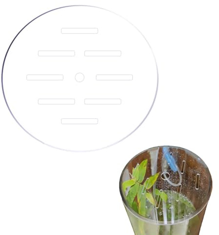 SXYYDSG 1 Pcs Acrylic Aquarium Anti-Jumping Lid Cover with Hole, Aquarium Cover Lid to Prevent Fish, Reptiles, Shrimp, Turtles from Jumping Out of The Tank, Thick 3mm (Diameter 7.8inch)