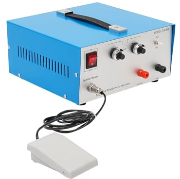 Poste à souder par points avec pédale à pied 50 A Machine de soudage automatique pour bijoux 390 W Doré/argenté Poste à souder électrique pour bijoux Plage de soudage 0,5-1,5 mm