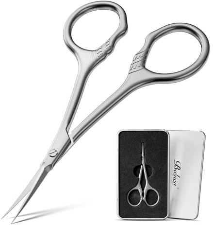 BALUCA Professional Extra Fine Curved Cuticle Scissors - Super Slim 3.9” Manicure & Grooming Scissors with Precision Tip for Nails, Cuticles, Eyebrows, Eyelashes, Dry Skin