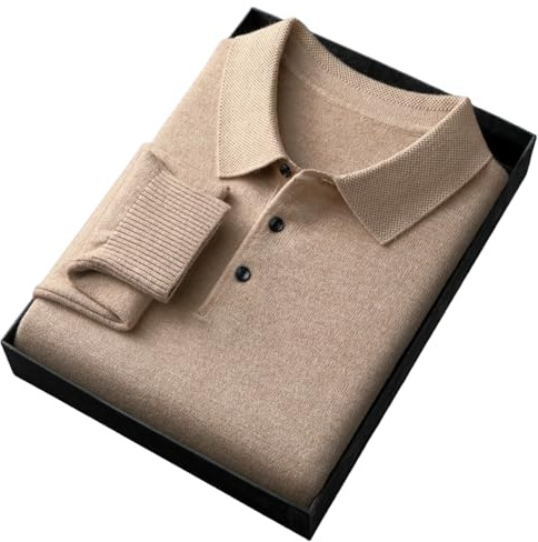 Generisk högkvalitativ kashmirtröja för män, business casual, 2025; kashmirtröja för män med V-ringning; stickad tröja; varma stickade toppar, Kamel, XL