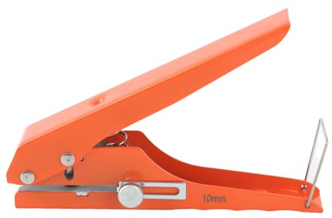 VELATEMOR Perforatore per Carichi Pesanti Bella Pinza per Punzonatura Portatile Cromata per Apertura Obliqua Piatta da 10 Mm per Carte in PVC, Pellicola Dura