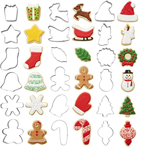 Wilton Christmas Cookie Cutter Set, Holiday Baking & Decorating for Gingerbread & Sugar Cookies, 18 Piece, Metal