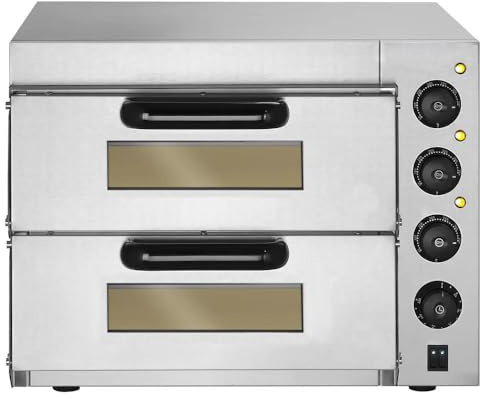 Chef-hub Double Deck Stone Base Electric Commercial Pizza Oven | 3KW, Pizza Maker, With Timer