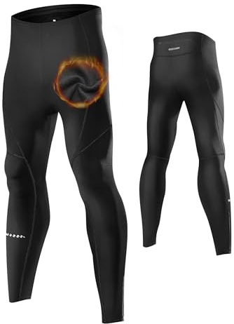 INBIKE Laufhose Herren Winter Thermo Sport Leggings Damen Atmungsaktiv Winddicht Kompressionshose Runninghose für Laufen Radfahrren Jogging Schwarz M