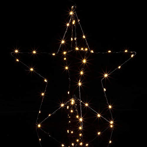 Casaria LED Weihnachtsstern Beleuchtet Innen & Außen Batterie Hängend Timer Stern Weihnachten Fensterdeko Deko Weihnachtsbeleuchtung Fenster Dekostern