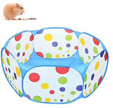 WishLotus Small Animal Playpen, Portable Outdoor Pet Exercise Fence Pop-Up Metal Wire Yard Fences, Foldable Pet Tent Play Pen for Guinea Pig, Hamster, Chinchillas and Hedgehogs, Rabbits (Blue)