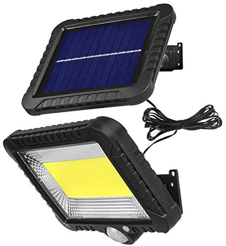 Maclean MCE438 LED Strahler mit Bewegungssensor Flutlichtstrahler Solar Wandleuchte Dämmerungssensor Solarleuchte IP44 5W 400 Lumen 6000K Kaltweiß (1x Stück)