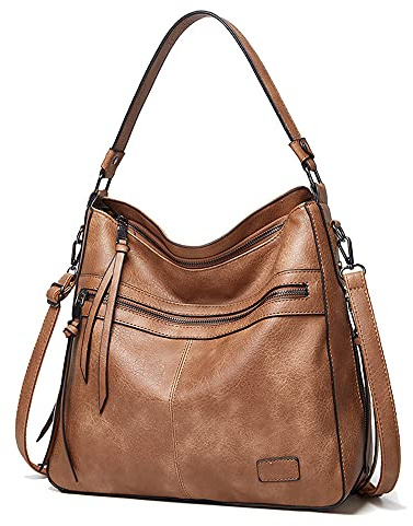 Coolives Borsa a Spalla Hobo Vintage in Pelle PU da Donna - Borsetta Elegante a Mano con Tracolla - Bauletto Crossbody