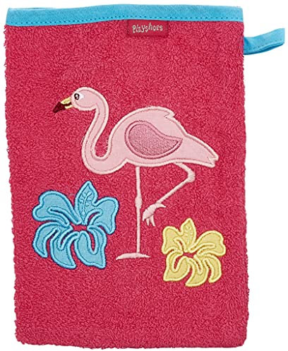 Playshoes Unisex Kinder Frottee-Waschhandschuh Flamingo 340098, 18 - Pink, 15x20 cm