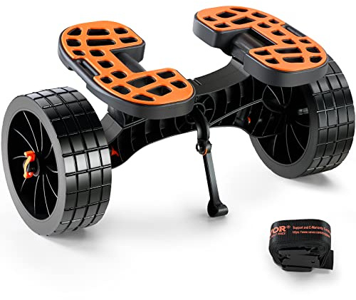 VEVOR Kayak and Canoe Trolley Cart with 10'' Solid Tires，320lbs Load Capacity with Adjustable Brackets and Straps，All-Terrain Durable Kayak Dolly cart