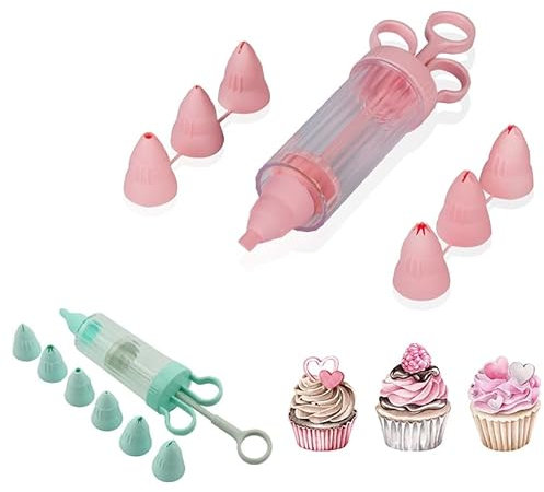 Kit de glaçage à 7 douilles – Outils de décoration de gâteaux à pompe – Stylo de modelage facile pour gâteau, stylo à fondant, stylo à glaçage, seringue, modelage de fleurs, pâte d'amande, pâte à