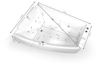 SPALINA SANGHA DUO Wave Gauche - Bañera de hidromasaje Doble L. 170 x l. 120/70 cm