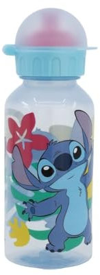 My sweety pop - Trinkflasche - Kunststoff - Kinder - Krippe - Kindergarten - Schule - Urlaub - Mahlzeit - 18,5 cm - 370 ml - Hydration - Geschenkidee - Stitch - Transparent