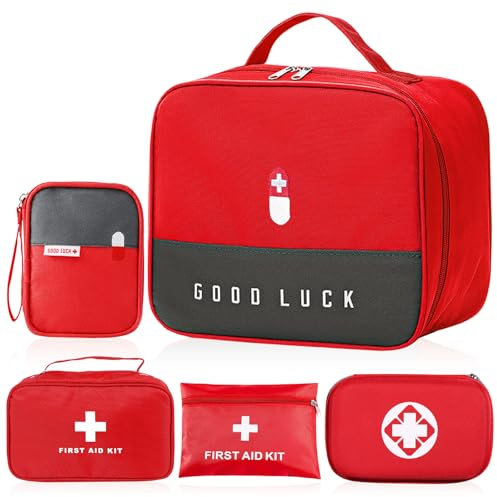5 Pezzi Borsa Pronto Soccorso, Pacchetto Di Medicina, Kit Di Pronto Soccorso, Kit Di Primo Soccorso, Porta Medicine Da Viaggio, Cassetta Pronto Soccorso per Casa, Ufficio, Viaggi