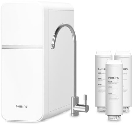Sistema di MICROFILTRAZIONE Philips Water, gusto dell'acqua migliorato, filtro di lunga durata, design compatto e facile installazione