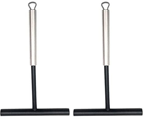Jrifedptry 2Pcs Crepes Distributors Silicone Stainless Steel Crepes Spatula Spreader for Crepes Pancakes Baking Cooking Kitchen