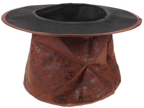 Sombrero de Copa Alto para Hombre, Marrón, de Tela, Estilo Vintage | Acabado Artesanal, Forro Interior Suave, Adecuado para Fiesta y Disfraz Elegante