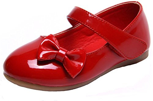 PPXID Girl's Mary Jane Ballet Flats Princess Dress Shoes Red 3 UK