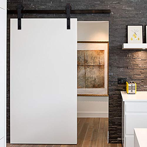 Froadp 183cm Kit Rieles para Puertas Correderas de Acero al Carbono Deslizante Suspendido Carga de Hasta 130KG para Puerta de Granero de Metal y Madera
