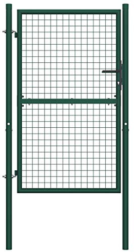 vidaXL Cancello per Recinzione in Acciaio 100x175 cm Verde