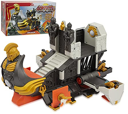 Famosa Gormiti - S3 Barco Iskador de los Solark, Barco de Juguete de la Serie de Dibujos Animados, con Muchas Posibilidades de Juego y Accesorios: cañones, trampas, Luces y Sonido, (GRA12000)