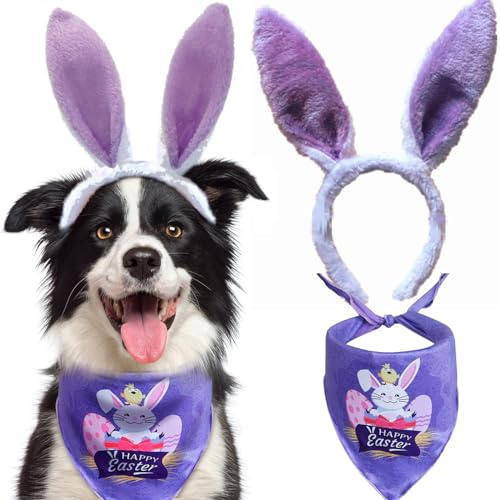 Dog Easter Ears and Bunny Dog Bandana