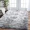Leesentec Teppich für Wohnzimmer, Schlafzimmer, Jugendliche, Mädchen, Shaggy, modernes Design, Langflor, weich, rutschfest, großer Teppich für Kinder, Schlafzimmer (Grau/Weiß, 200 x 250 cm)