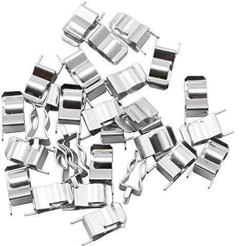 SQXBK Brass Plated Tin Fuse Holder Clip - 30PCS for 6x30 mm Glass Ceramic Tube Quick Fuse