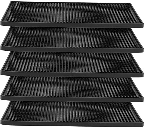 ZEONHAK 5 tappetini da bar in gomma nera, 30 x 15 cm, personalizzabili, per casa, pub, caffè