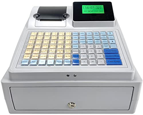 Elektronisk Kassaapparat Med Kassalåda, 48 Nycklar POS Kassaregister, Engelskt Kassasystem, Lösenordsdubbel Hantering, System Elektroniska Kassaregister