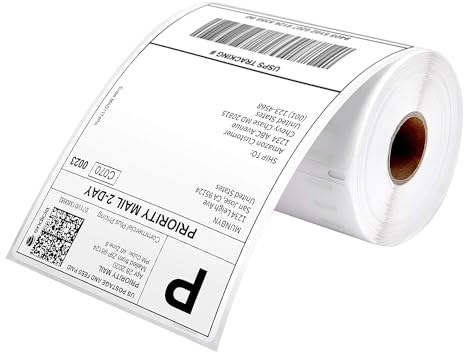 MUNBYN Etichette autoadesive per spedizioni 4 x 6 etichette DHL, confezione da 220, carta termica senza BPA per DHL UPS DPD, compatibile con la stampante per etichette MUNBYN Nelko Phomemo, bianco