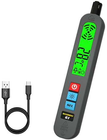 MAXRIENY Gasmelder Wiederaufladbarer Gaslecksuchgerät mit Visuellem Alarm Gasdetektor zum Auffinden von Brennbares Gas wie Methan oder Propan für Wohnmobil Haus